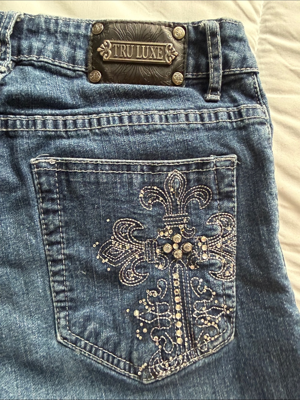 Tru Luxe Jeans Women's Straight Leg Denim - Medium Blue